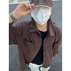 320G厚实灯芯绒衬衫男秋冬款休闲宽松复古长袖衬衣CS027-P40，男装衬衫，星座301C-5