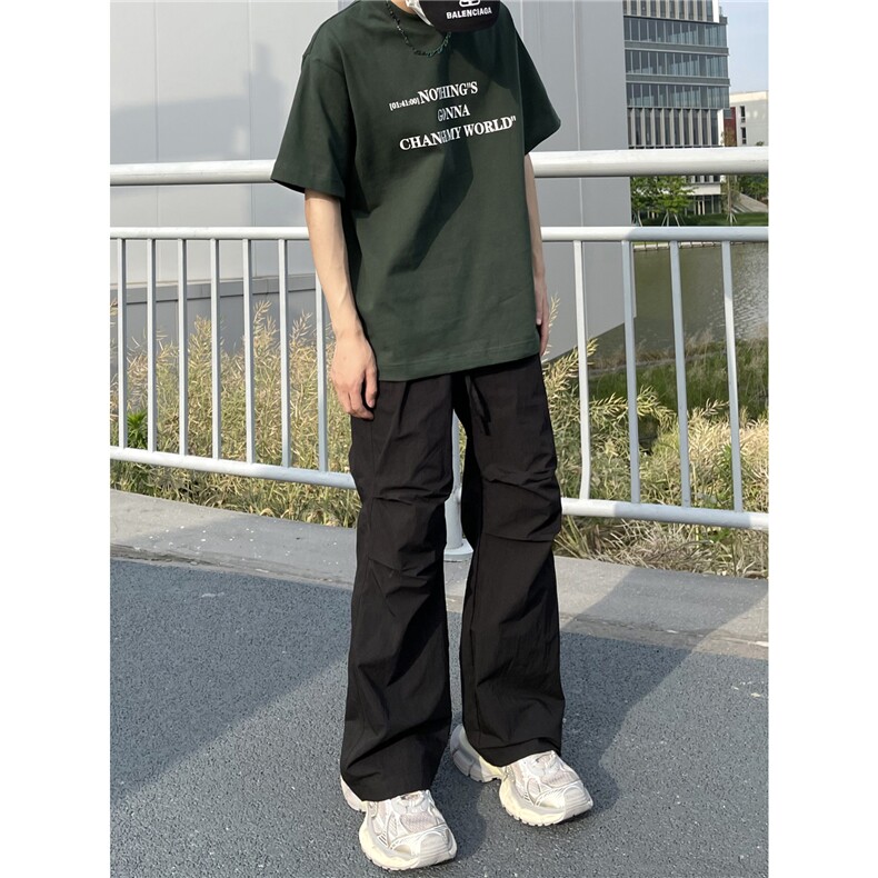 XZ612-K654-P55控78夏季降落伞兵裤褶皱解构速干裤冰丝报纸3,男装休闲裤,星座612