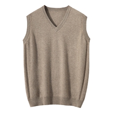 2024秋冬新款35%山羊绒男士套头V领镂空羊绒背心马甲，男装羊绒背心，曼云男装羊绒