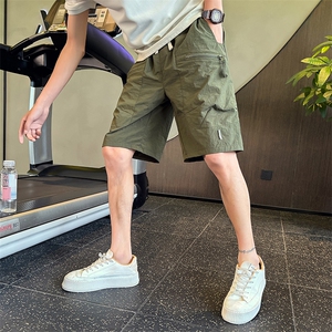 社会小伙夏季男士纯色工装裤时尚潮流高品质短裤男C208-6805-P38图片