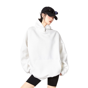 抖音得物品质二开 380克全棉秋冬美式宽松两粒扣连帽卫衣CM22图片