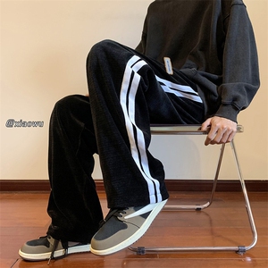 欧棉绒织带休闲裤直筒B342-K7011-P50控68图片