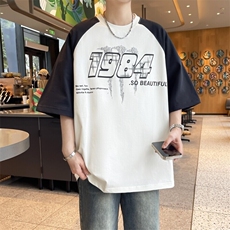 25162-特P40夏季休闲时尚T恤男短袖打底衫青少年潮牌印花T恤，男装T恤，电商D310B