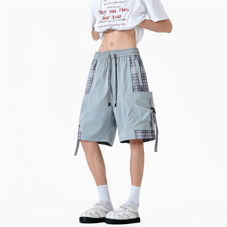 无影墙夏季冰感卫裤休闲短裤男拼接工装裤五分裤A436-2512-P40,男装牛仔裤,电商A436