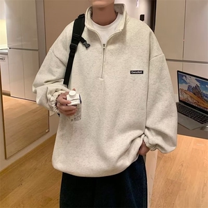 半拉链加绒卫衣男秋冬潮牌ins宽松外套情侣装上衣新款WY722-P35图片