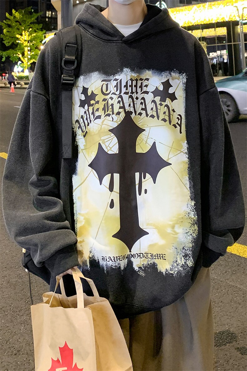 抖音供货、重磅加绒450克水洗高街欧美美式卫衣D223A-SX2210-P70,男装卫衣,电商019-1