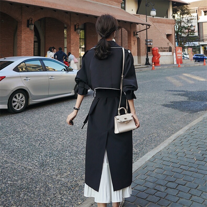 【新品】2021春秋装线条中长款风衣女255-2082-P145控198,女装风衣,浙宝288（原255）