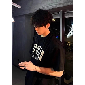 万针全刺绣工艺抖音得物高品质260克重磅纯棉双纱美式高街短袖T恤图片