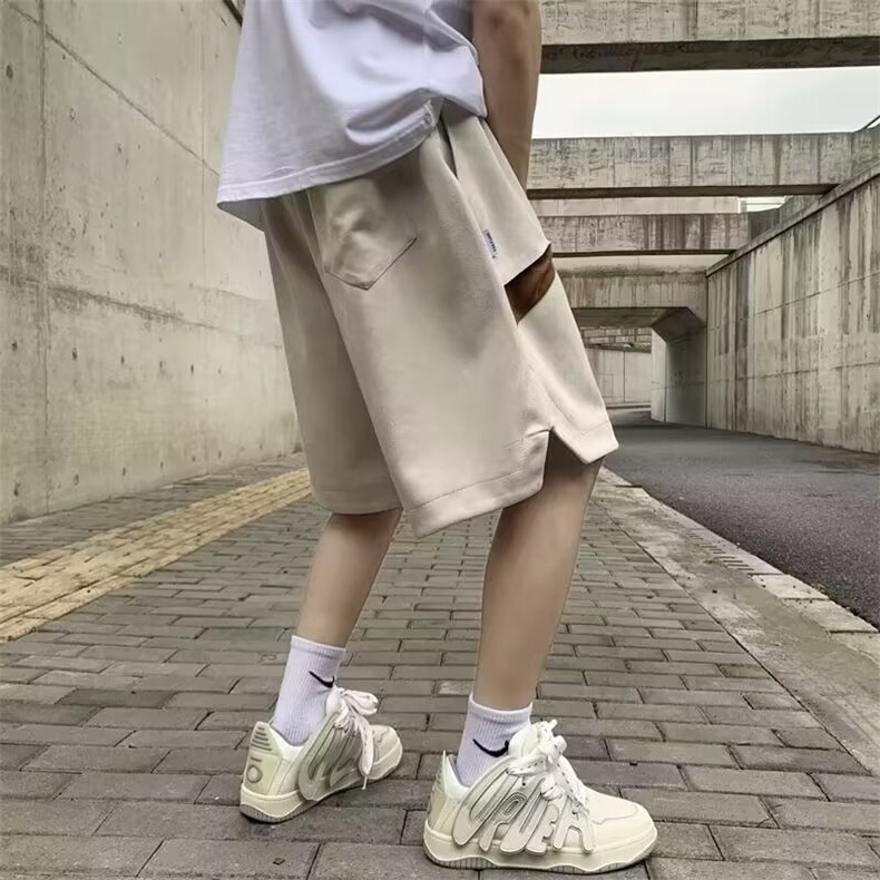 W267-P35美式运动重磅五分短裤男生夏季港风休闲潮牌宽松中裤子,男装牛仔裤,星座911-1
