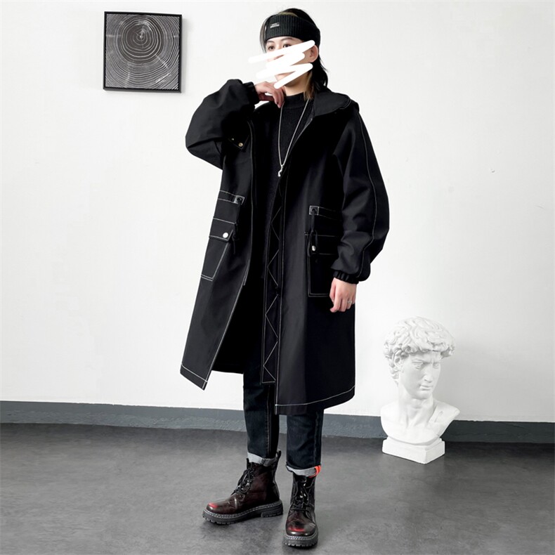 大货风衣男中长款大衣加绒加厚棉衣F262薄P115加绒P135港风C,男装风衣,星座401