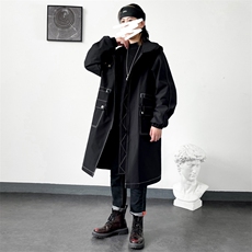 大货风衣男中长款大衣加绒加厚棉衣F262薄P115加绒P135港风C，男装风衣，星座401