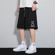 2023夏华夫格钢印反光炫彩小熊男灰墙风休闲五分短裤DK28637-P28，男装休闲裤，电商A082