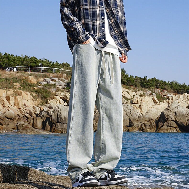 A408-K8519-特批35-S-3XL  主推春装浅色系抽绳牛仔裤图片