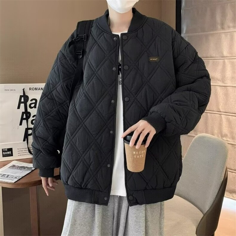 BOYUE帛跃冬季cityboy绣标菱形格棉服青少年男潮棒球棉衣m75p68,男装棉衣,电商D315