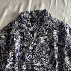 夏季腰果花古巴领短袖花衬衫男女夏威夷宽松慵懒情侣衬衣CS412p28，男装衬衫，星座302B