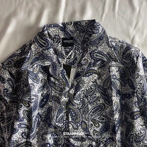 夏季腰果花古巴领短袖花衬衫男女夏威夷宽松慵懒情侣衬衣CS412p28图片
