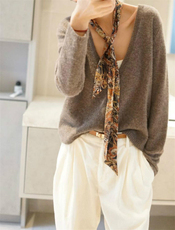 2025年秋季新款四扣针织羊毛开衫外套时尚休闲通勤百搭，女装羊毛衫，洁纯羊绒