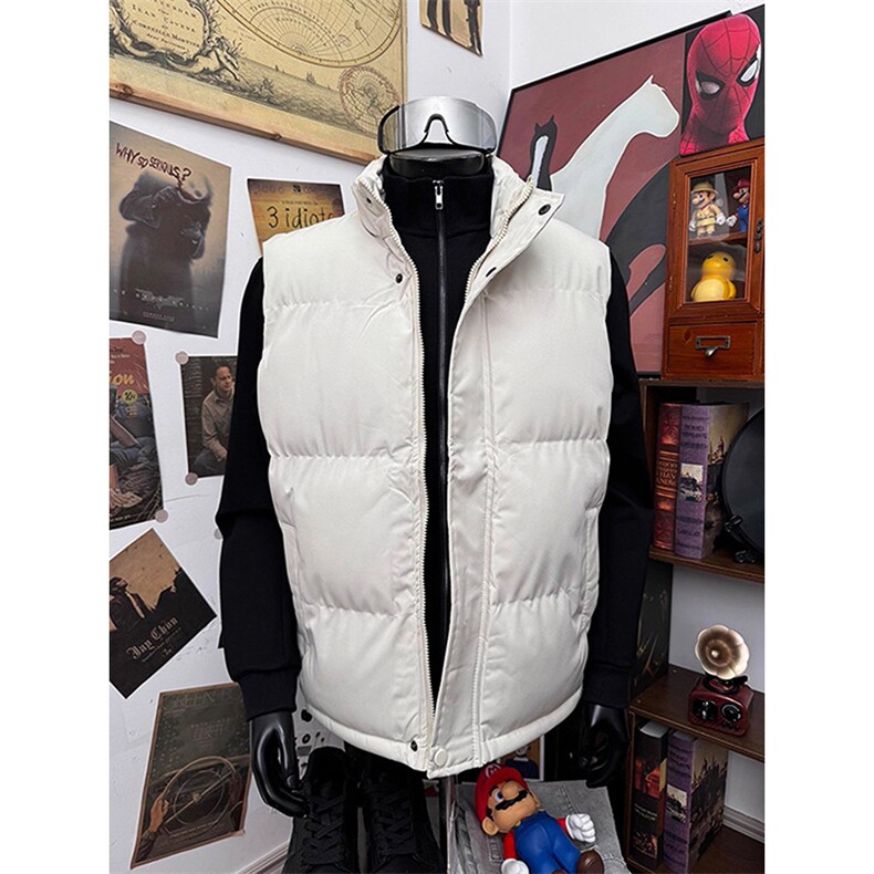 现货5W件冬季三防硬挺boxy短款立领棉衣马夹外套加厚马甲保暖棉服，男装棉衣，电商A486-1