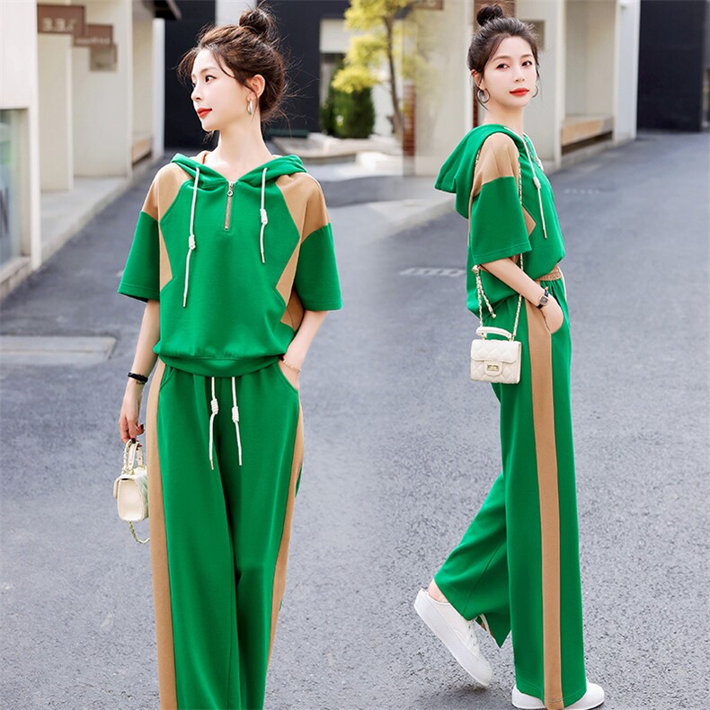 时尚休闲两件套女装显瘦宽松运动套装舒适百搭淑女风,女装套装/套裙,艾尚靓装