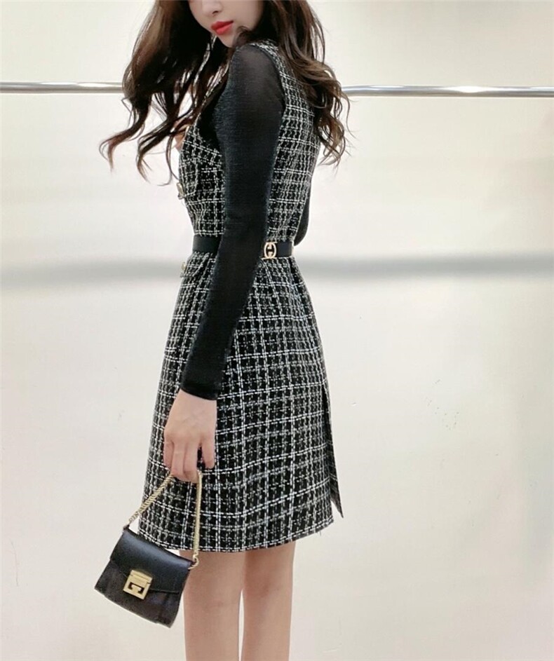 现货秋冬真两件连衣裙，女装连衣裙，嘉利得