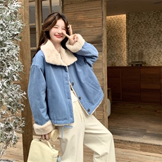 数据好主推蓝色加厚兔毛内胆工装派克服2C2369008P215K318，女装派克服，2C236