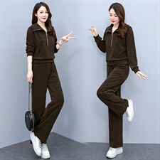 休闲套装女秋装2025年新款春装宽松显瘦洋气减龄女装两件套潮，女装套装/套裙，妙形