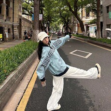 美式复古潮牌横向字母夹克外套撞色女棒球服重磅高街开衫，男装夹克，四季星座505