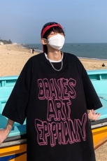 B239-1232-P28个性字母创意印花夏季重磅落肩袖短袖t恤港风，男装T恤，星座514-2(原B239)