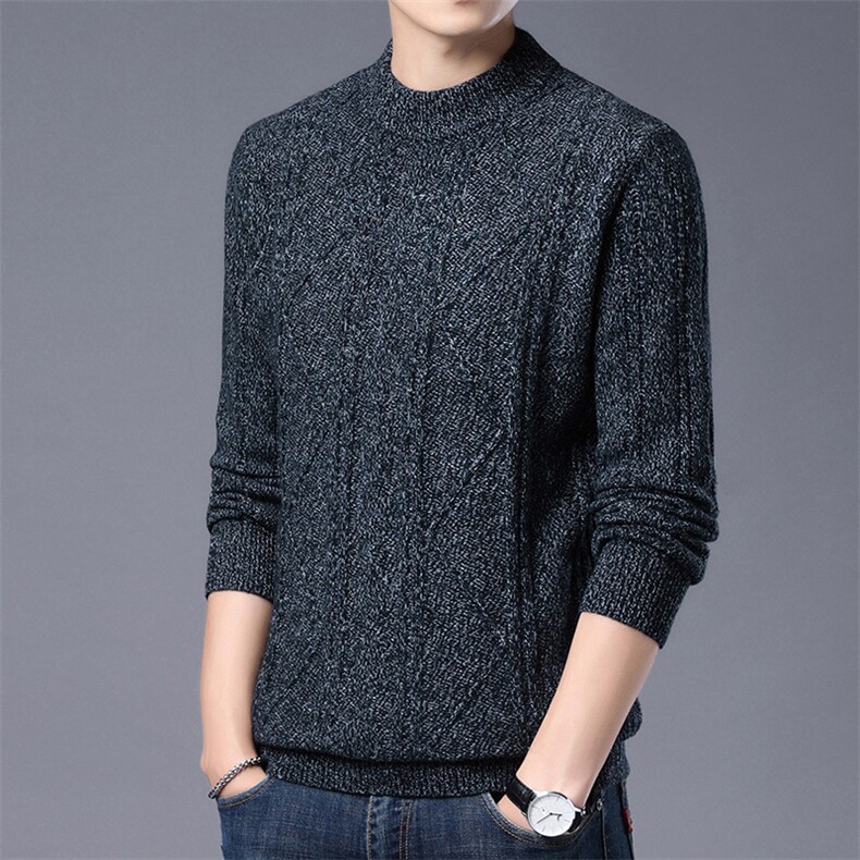 CM12013钱塘2020-2冬季厚款时尚休闲中年男士半高领羊毛衫P152,男装针织衫/毛衣,钱塘207-2