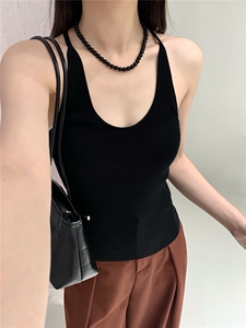 2025夏季吊带背心女夏季打底内搭外穿挂脖露背无袖运动美背上衣图片