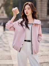 2026春季新款时尚韩版休闲百搭减龄冲锋衣女外套，女装短外套，欧米莱