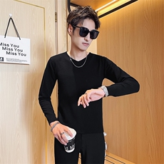 灰男士秋冬新款V领套头长袖针织毛衣小伙打底衫301A-1/M55/P45，男装T恤，星座301A-1