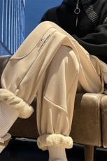 加绒加厚休闲运动卫裤男美式针织束脚裤715-6-BX13P55（控78），男装休闲裤，星座715-6