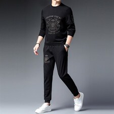 卫衣服男士2023新款春秋季中年潮商务休闲时尚运动两件套装，男装休闲套装，电商B212（原钱塘6029）