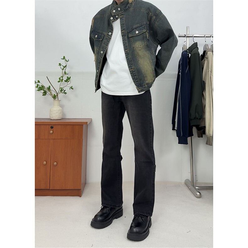冬季美式ins高街vibe水洗加绒牛仔裤货号加绒K2316P70常规P55,男装牛仔裤,电商A063