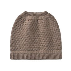 时尚保暖羊绒针织帽秋冬必备加厚露辫设计舒适百搭女士毛线帽，帽子，蒙娇羊绒