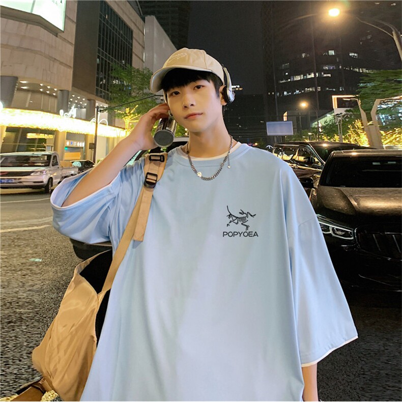 xZ116-T136-p25-控39M-5XL抖音拼接OVERSIZECLEANFITT恤夏季大码,男装T恤,星座116