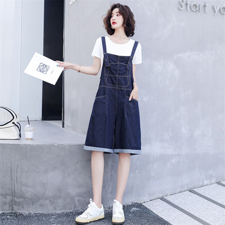 短袖时尚套装女2023夏季新款女装韩版时尚百搭两件套背带裤套裤潮,女装套装/套裙,慧尚依恋