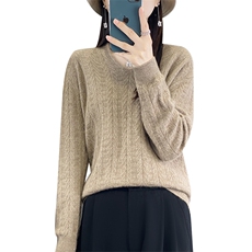 时尚潮流2024年秋季套头长袖V领LTR202326V领菱形套头羊毛衫，女装羊毛衫，丽特绒