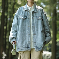 美式水洗牛仔衣外套男女宽松百搭潮港风休闲纽扣夹克上衣JW07，男装夹克，星座1116A-1（原606A）