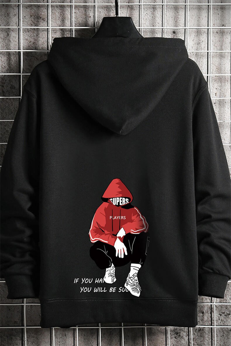 WY2051-P35加绒款-P40纯连帽卫衣男大码运动帽衫宽松薄网格,男装卫衣,电商A040A