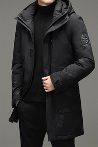 冬季羽绒服男连帽中长款加厚休闲中年简约外套男装DFLDY6011-P285图片