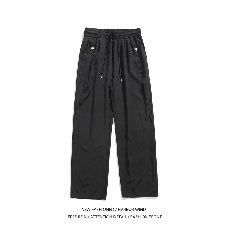 抖音品质夏季新款潮流高级垂感宽松冰丝裤B315-K24165-特p30控58图片