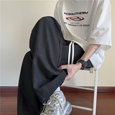 抖音品质夏季新款新中式冰丝宽松休闲裤B315-K25688-特p30控58，男装休闲裤，电商B315