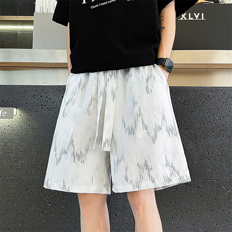 夏日男士冰丝休闲速干扎染美式短裤休闲裤时尚宽松短裤P30,男装休闲裤,电商B319