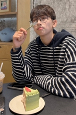 抖音直播！连帽条纹针织衫男毛衣男XH12-P55，男装针织衫/毛衣，电商B367