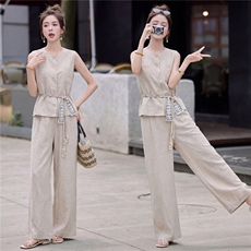 2026夏季新款苎麻马甲套装，简约时尚，不挑身材，穿着高级感，女装套装/套裙，米莱