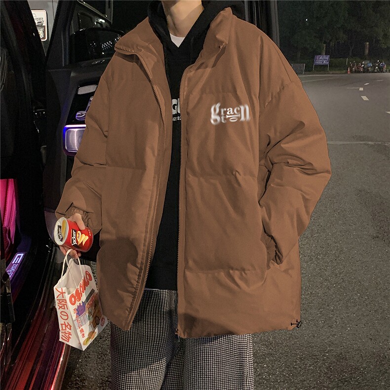 港风夜景冬款字母印花宽松休闲立领棉服A247-MY2091特批65控98,男装棉衣,电商A247