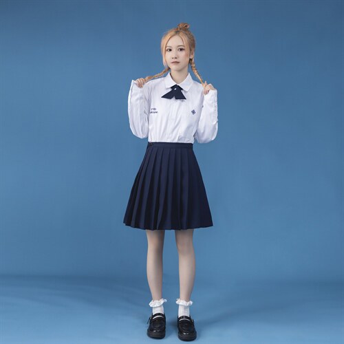C316Q009P48秋装JK制服百褶裙半身裙学院风班服藏青色裙女,男装工装外套,电商C316