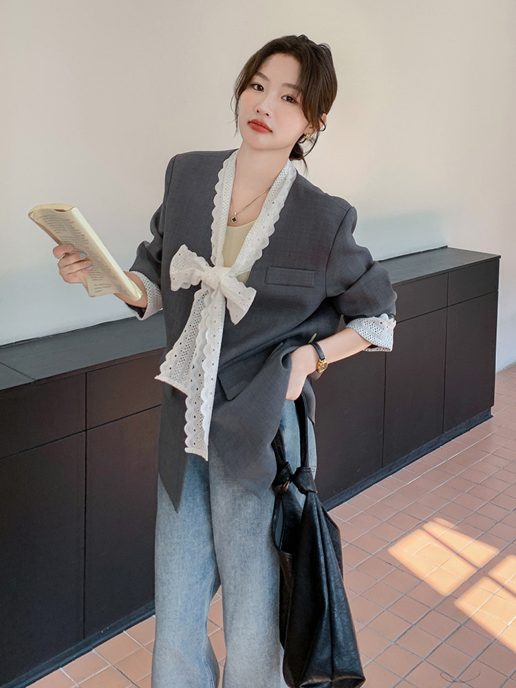 现货主推花边西装210-99118-P145-K2182025年秋季,女装西装,韩蜜菓